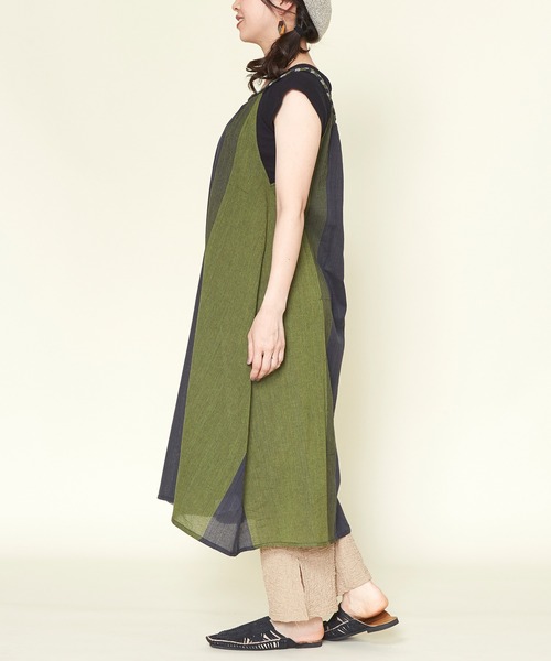 チャイハネ（チャイハネ）の「【チャイハネ】カラパナストライプキャミワンピース（ワンピース・レディース・ブラック/ブルー/カーキ/オレンジ/ホワイト・FREE）」の17枚目の写真