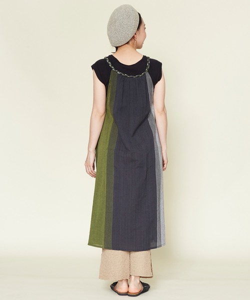 チャイハネ（チャイハネ）の「【チャイハネ】カラパナストライプキャミワンピース（ワンピース・レディース・ブラック/ブルー/カーキ/オレンジ/ホワイト・FREE）」の19枚目の写真