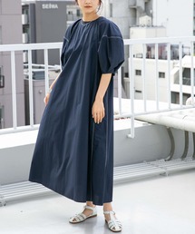 KBF | 配色ステッチボリュームスリーブワンピース(ワンピース)