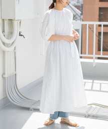 KBF | 配色ステッチボリュームスリーブワンピース(ワンピース)