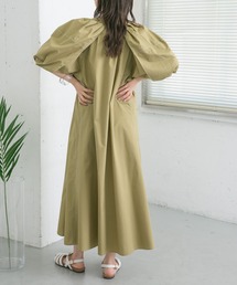 KBF | 配色ステッチボリュームスリーブワンピース(ワンピース)