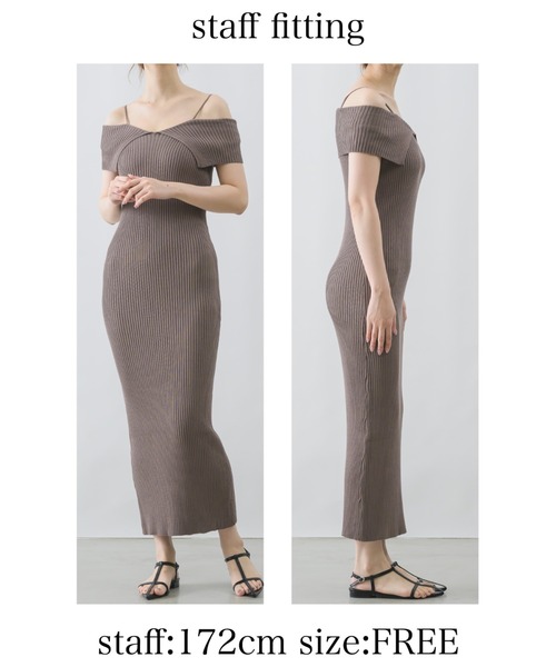 NEUNA（ヌナ）の「【肩見せもできる2wayデザイン！】2WAYビッグカラーニットワンピース（ワンピース・レディース・ブラック/グレイッシュベージュ/アイボリー・SMALL/FREE）」の20枚目の写真