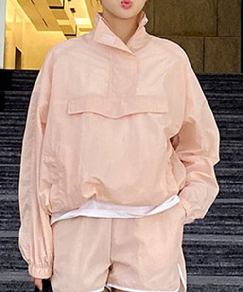 DAY CLOSET（デイ クローゼット）の「レディース アノラックセットアップ 上下2点セット（ブルゾン・レディース・カーキ/ピンク/ブラック/イエロー/ホワイト・ONE SIZE）」の5枚目の写真