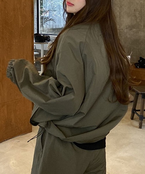 DAY CLOSET（デイ クローゼット）の「レディース アノラックセットアップ 上下2点セット（ブルゾン・レディース・カーキ/ピンク/ブラック/イエロー/ホワイト・ONE SIZE）」の14枚目の写真