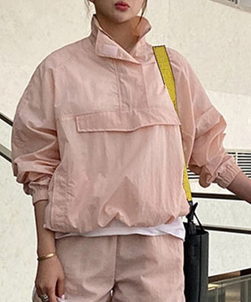 DAY CLOSET（デイ クローゼット）の「レディース アノラックセットアップ 上下2点セット（ブルゾン・レディース・カーキ/ピンク/ブラック/イエロー/ホワイト・ONE SIZE）」の20枚目の写真