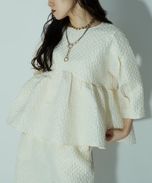 Ezick | Flower petals 3Dペプラムトップス(シャツ/ブラウス)