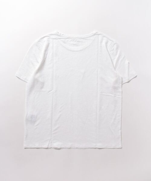 MAJESTIC FILATURES(マジェスティックフィラチュール)の「MAJESTIC FILATURES:LINEN ELASTHANNE SS(Tシャツ/カットソー・レディース・ホワイト/グレー・1)」の3枚目の写真