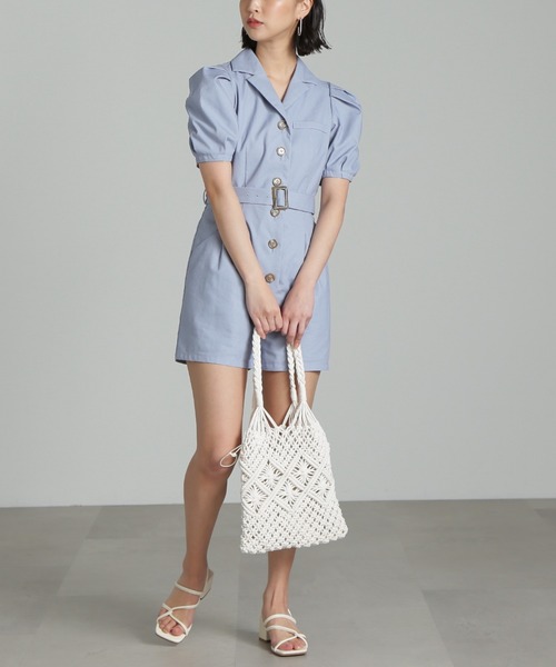 FREE'S MART（フリーズマート）の「◆ショートコンビネゾン（サロペット/オーバーオール・レディース・ベージュ/ブルー・SMALL/MEDIUM）」の17枚目の写真