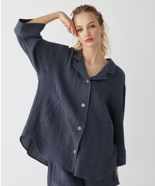 ALEXIA STAM Pixy Cotton ホワイト S ALEXIA STAM（アリシアスタン）の「Cozy Cotton Gauze Shirt