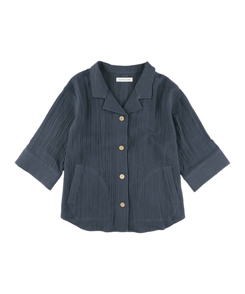 ALEXIA STAM（アリシアスタン）の「Cozy Cotton Gauze Shirt / コットンガーゼシャツ（シャツ/ブラウス・レディース・ホワイト/チャコールグレー・FREE）」の10枚目の写真