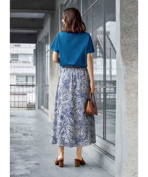 STYLE DELI(スタイルデリ)の「2トーンリゾート柄スカート(スカート・レディース・ブルー/ブラック・FREE)」の7枚目の写真