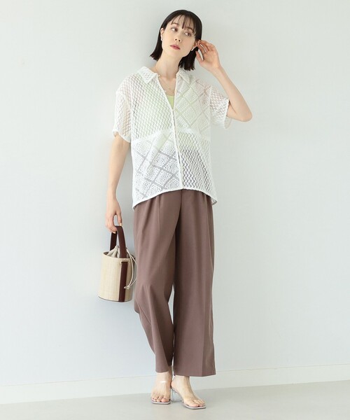 Ray BEAMS（レイビームス）の「Ray BEAMS / パッチワーク レース シャツ（シャツ/ブラウス・レディース・ブラック/ホワイト・ONE SIZE）」の3枚目の写真