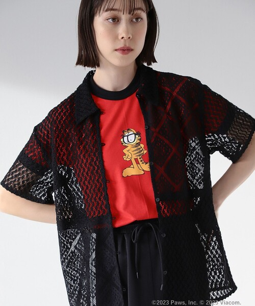 Ray BEAMS（レイビームス）の「Ray BEAMS / パッチワーク レース シャツ（シャツ/ブラウス・レディース・ブラック/ホワイト・ONE SIZE）」の15枚目の写真