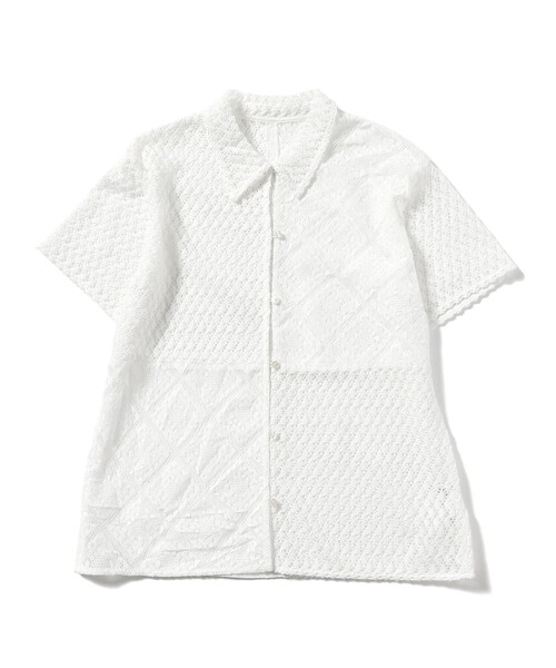 Ray BEAMS（レイビームス）の「Ray BEAMS / パッチワーク レース シャツ（シャツ/ブラウス・レディース・ブラック/ホワイト・ONE SIZE）」の9枚目の写真