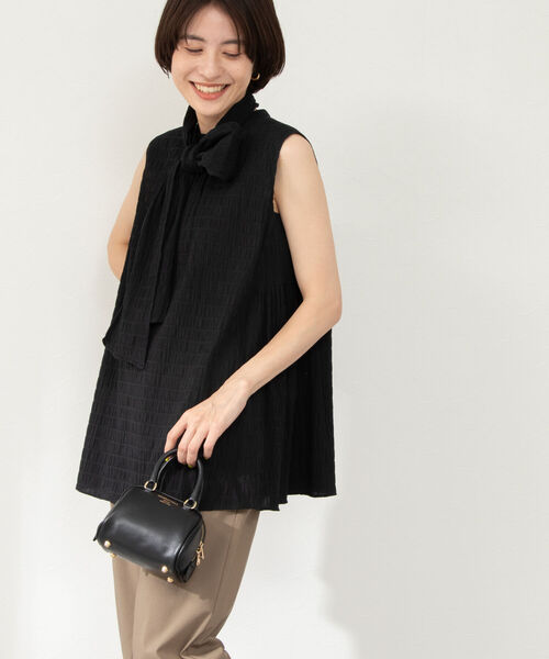 NOLLEY’S（ノーリーズ）の「2WAYリボンティアードブラウス（シャツ/ブラウス・レディース・ホワイト/ブラック/キャメル・38）」の11枚目の写真