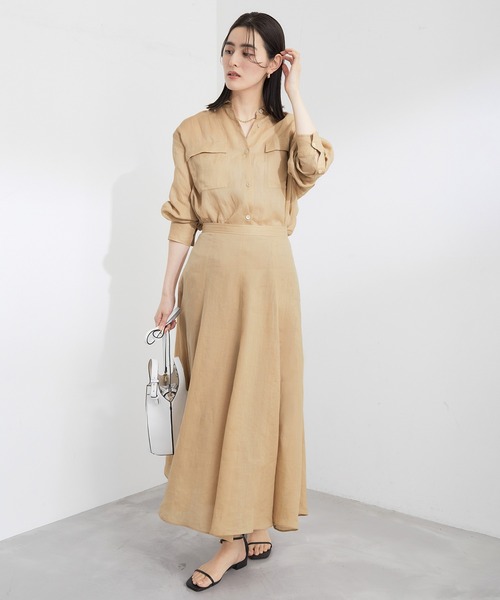 ROPE'（ロペ）の「ラミーフラップシャツ（シャツ/ブラウス・レディース・ベージュ/ネイビー/ブラック/ダークブラウン・38）」の21枚目の写真