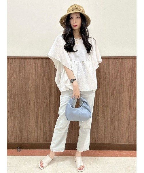 HONEYSUCKLE ROSE(ハニーサックルローズ)の「【接触冷感】【HONEYSUCKLE ROSE】サラサラバタフライシャツ(シャツ/ブラウス・レディース・ホワイト/ブラック・M/L)」の22枚目の写真