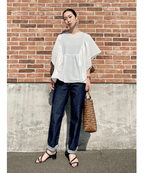 HONEYSUCKLE ROSE（ハニーサックルローズ）の「【接触冷感】【HONEYSUCKLE ROSE】サラサラバタフライシャツ（シャツ/ブラウス・レディース・ホワイト/ブラック・M/L）」の18枚目の写真