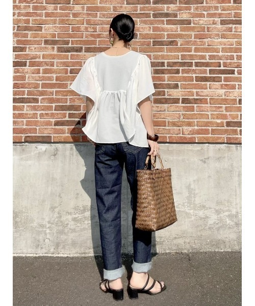 HONEYSUCKLE ROSE（ハニーサックルローズ）の「【接触冷感】【HONEYSUCKLE ROSE】サラサラバタフライシャツ（シャツ/ブラウス・レディース・ホワイト/ブラック・M/L）」の20枚目の写真