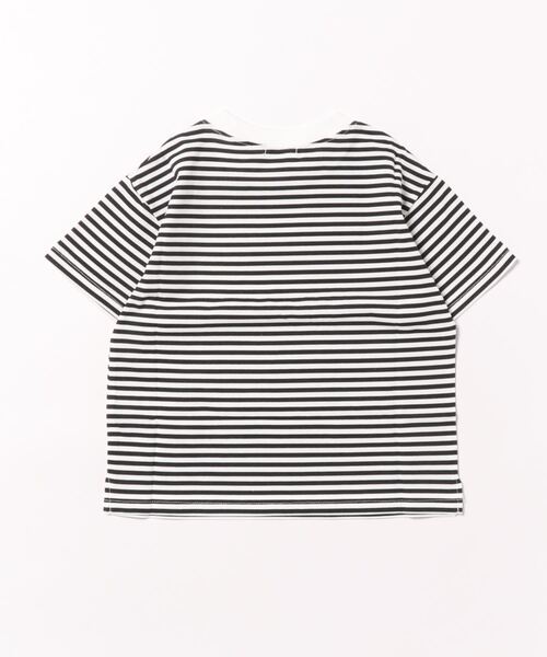 b・ROOM（ビールーム）の「【型崩れしないやわらかコットン】プリントボーダードロップＴシャツ（Tシャツ/カットソー・キッズ・サックスブルー/ブラック/レッド/モスグリーン/ベージュ/マスタード・100cm/110cm/120cm/130cm/140cm/150cm）」の7枚目の写真