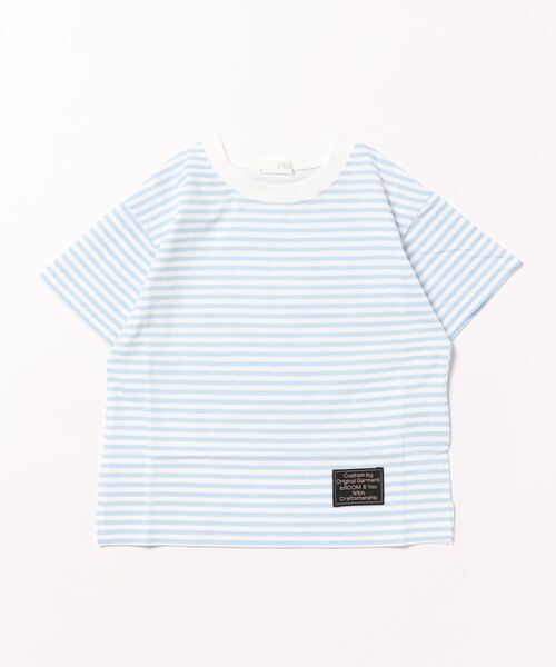 b・ROOM（ビールーム）の「【型崩れしないやわらかコットン】プリントボーダードロップＴシャツ（Tシャツ/カットソー・キッズ・サックスブルー/ブラック/レッド/モスグリーン/ベージュ/マスタード・100cm/110cm/120cm/130cm/140cm/150cm）」の22枚目の写真