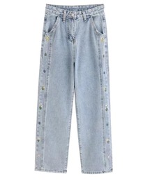LA POMME petit | Floral Trim Jeans(デニムパンツ)