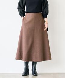 green label relaxing | ウールライク チェック ナロー フレア スカート -防シワ-(スカート)