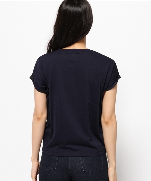 OUTLET(アウトレット)の「【CIAOPANIC TYPY】チュールレースポケットT(Tシャツ/カットソー・レディース・ネイビー/ホワイト・FREE)」の5枚目の写真