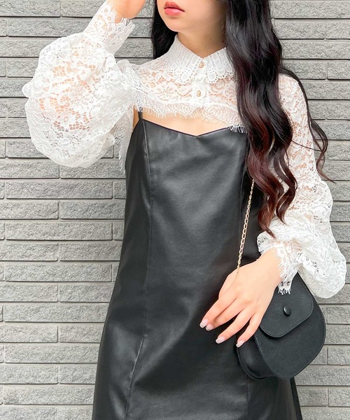 frunco(フランコ)の「lace cropped tops(その他トップス・レディース・ブラック/ホワイト・FREE)」の2枚目の写真