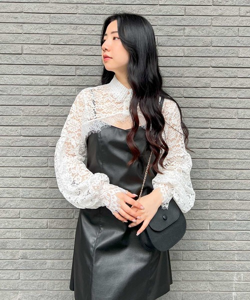 frunco(フランコ)の「lace cropped tops(その他トップス・レディース・ブラック/ホワイト・FREE)」の3枚目の写真