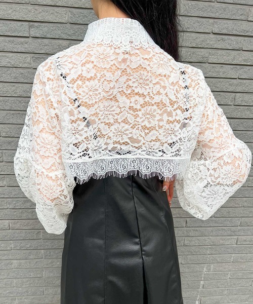 frunco(フランコ)の「lace cropped tops(その他トップス・レディース・ブラック/ホワイト・FREE)」の6枚目の写真