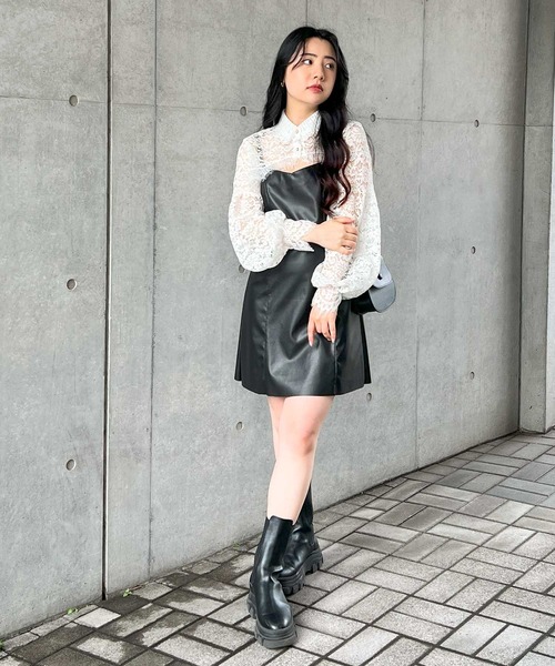 frunco(フランコ)の「lace cropped tops(その他トップス・レディース・ブラック/ホワイト・FREE)」の4枚目の写真