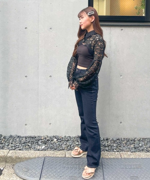 frunco(フランコ)の「lace cropped tops(その他トップス・レディース・ブラック/ホワイト・FREE)」の8枚目の写真