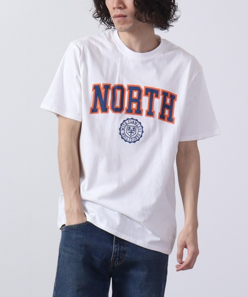 FUNALIVE（ファンアライブ）の「アメカジ半袖プリントTシャツ（Tシャツ/カットソー・メンズ・ブラック系/ダークグレー/ネイビー/ベージュ/ブラック系1/グリーン系/ホワイト系/ホワイト系2/サックスブルー/ホワイト系5/ブラック系2/グレー系/ネイビー系/ブラック系3/ネイビー系1/チャコール/ホワイト系1/ホワイト/ホワイト系6/ホワイト系3/グリーン系1/ブラック/オレンジ/ホワイト系4/グリーン/杢グレー/ラベンダー/ミント/グリーン系2/チャコールグレー/ベージュ系1/ベージュ系・XL/M/L）」の8枚目の写真