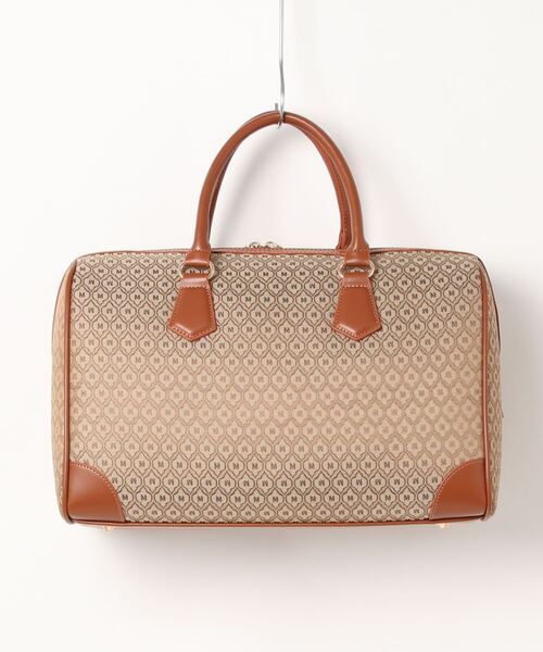 【さあ様】MOUSSY MONOGRAM BOSTON バッグ L ベージュ MOUSSY（マウジー）の「MONOGRAM BOSTON バック(L)（ボストン
