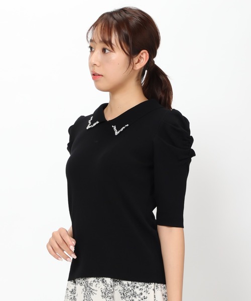 MISCH MASCH(ミッシュマッシュ)の「■2023秋冬新作■ビジュー衿パワショルニット/MM328314(ニット/セーター・レディース・ブラウン/ブラック/ホワイト・M)」の10枚目の写真