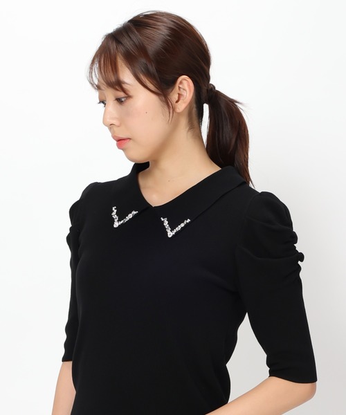 MISCH MASCH(ミッシュマッシュ)の「■2023秋冬新作■ビジュー衿パワショルニット/MM328314(ニット/セーター・レディース・ブラウン/ブラック/ホワイト・M)」の8枚目の写真