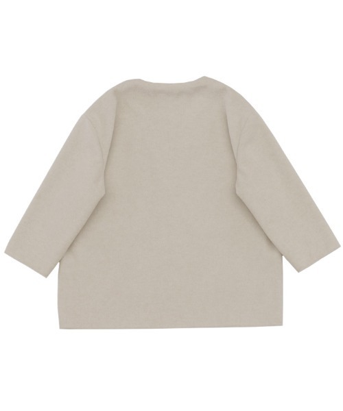 select MOCA（セレクトモカ）の「ノーカラーポケットデザインアウター（ノーカラーコート・レディース・アイボリー/スミクロ・FREE）」の5枚目の写真