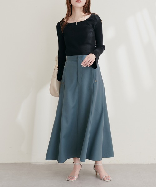 natural couture(ナチュラルクチュール)の「リベットややフレアスカート(スカート・レディース・ベージュ/ブラック/ブラウン/ブルー・FREE)」の21枚目の写真