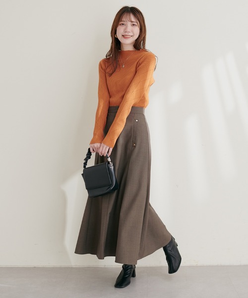 natural couture(ナチュラルクチュール)の「リベットややフレアスカート(スカート・レディース・ベージュ/ブラック/ブラウン/ブルー・FREE)」の14枚目の写真
