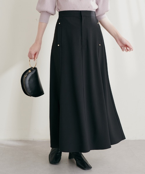 natural couture(ナチュラルクチュール)の「リベットややフレアスカート(スカート・レディース・ベージュ/ブラック/ブラウン/ブルー・FREE)」の5枚目の写真