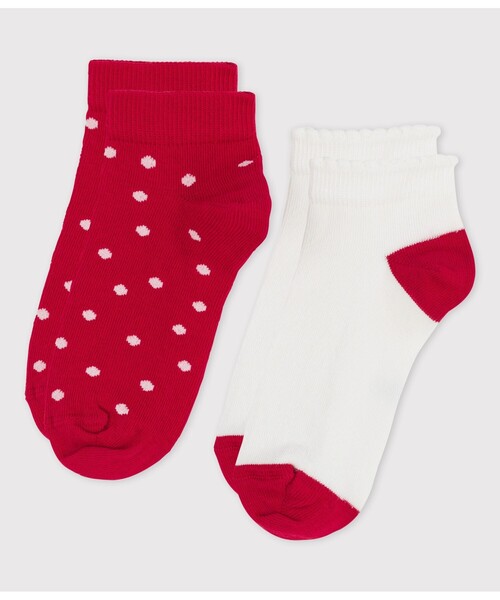 PETIT BATEAU(プチバトー)の「ソックス2枚組(ソックス/靴下・キッズ・ホワイト×ネイビー/ホワイト×レッド・5-6Y/3-4Y/8Y-10Y/12Y-14Y)」の2枚目の写真