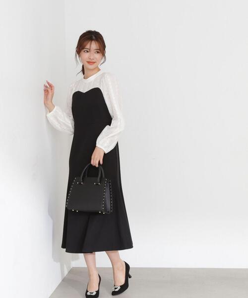 PROPORTION BODY DRESSING（プロポーションボディドレッシング）の「デコルテレースドッキングマーメイドワンピース / 1213240904（ワンピース・レディース・ベージュ/ブラック/グレー・X-SMALL/MEDIUM/SMALL）」の5枚目の写真