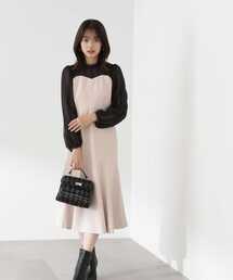 PROPORTION BODY DRESSING | デコルテレースドッキングマーメイドワンピース / 1213240904(ワンピース)