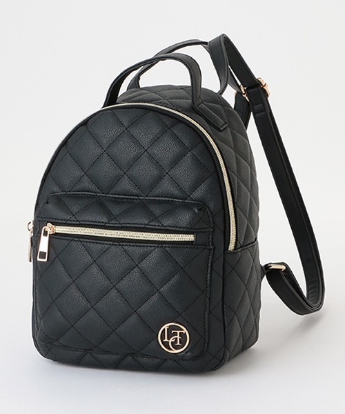 LOVETOXIC（ラブトキシック）の「キルティング合皮ミニリュック（バックパック/リュック・キッズ・オフホワイト/ブラック/サックスブルー・FREE）」の2枚目の写真