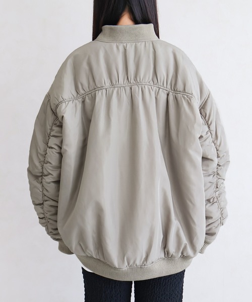 Social GIRL（ソーシャルガール）の「オーバーサイズギャザーMA-1ブルゾン（MA-1・レディース・ブラック/グレー/アイボリー・M/L）」の21枚目の写真