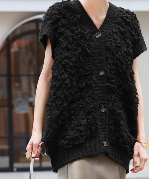 セール】ループ編みニットベスト（ベスト）｜ELFRANK（エルフランク