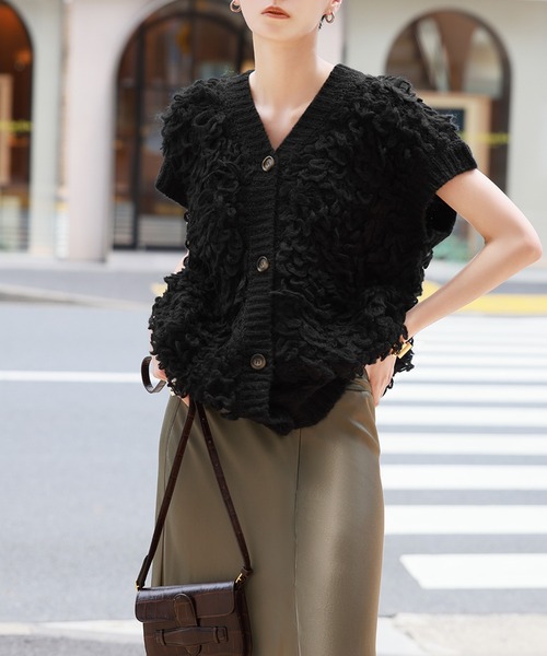 セール】ループ編みニットベスト（ベスト）｜ELFRANK（エルフランク