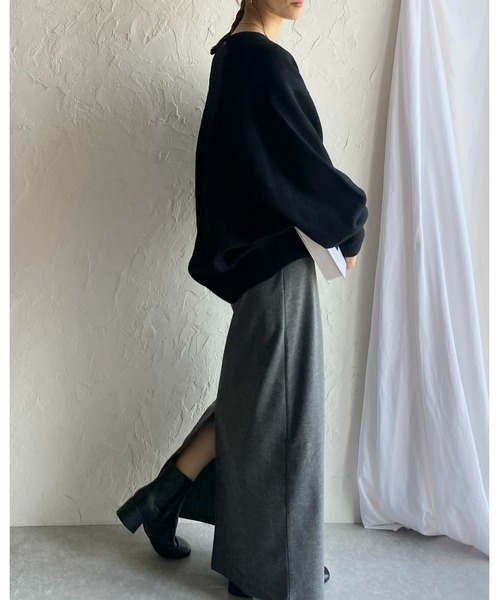 She's Closet(シーズクローゼット)の「ミックスカラードルマンスリーブボリューム袖Vネックニットカーディガン(カーディガン/ボレロ・レディース・ピンク/ブラック/アイボリー/グレイッシュベージュ・FREE)」の20枚目の写真