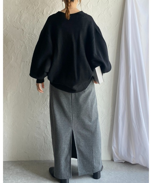 She's Closet(シーズクローゼット)の「ミックスカラードルマンスリーブボリューム袖Vネックニットカーディガン(カーディガン/ボレロ・レディース・ピンク/ブラック/アイボリー/グレイッシュベージュ・FREE)」の21枚目の写真